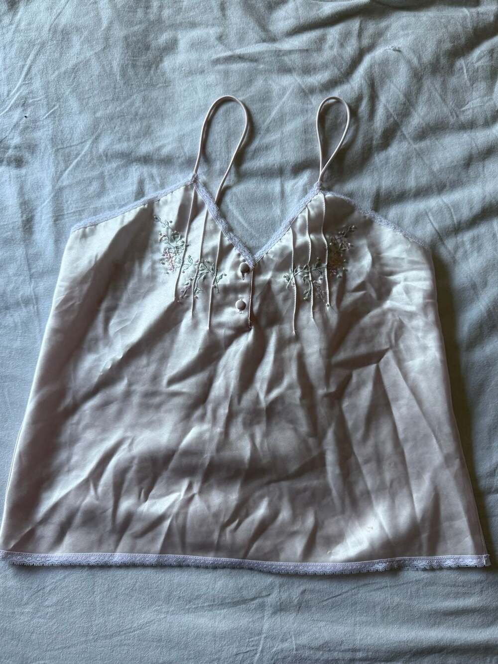 VTG Victoria’s Secret Gold Label Satin Camisole Top Pink Lace Embroidered